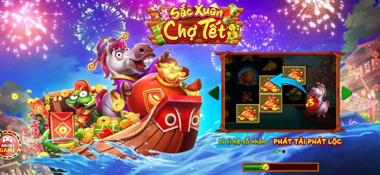 Đón Lộc Xuân Với Siêu Phẩm Nổ Hũ Sắc Xuân Chợ Tết Tại HitClub Hấp Dẫn